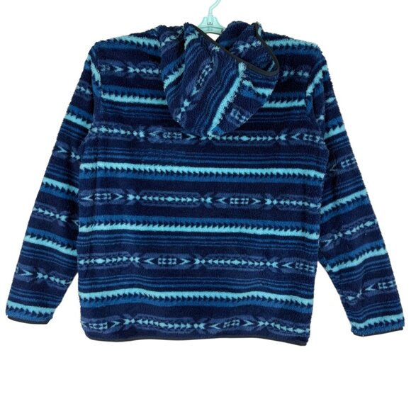 Ariat Men's Pullover Blue Depths Serape Polar Bear Fleece Hood Size Large NWT - Picture 3 of 12